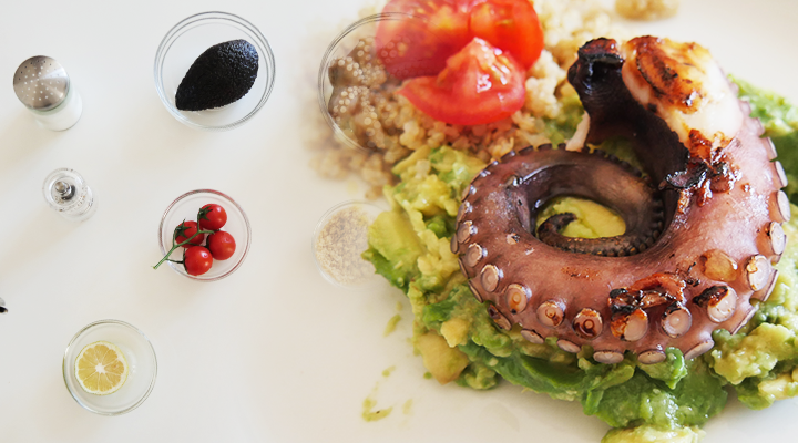 Polpo grigliato con avocado